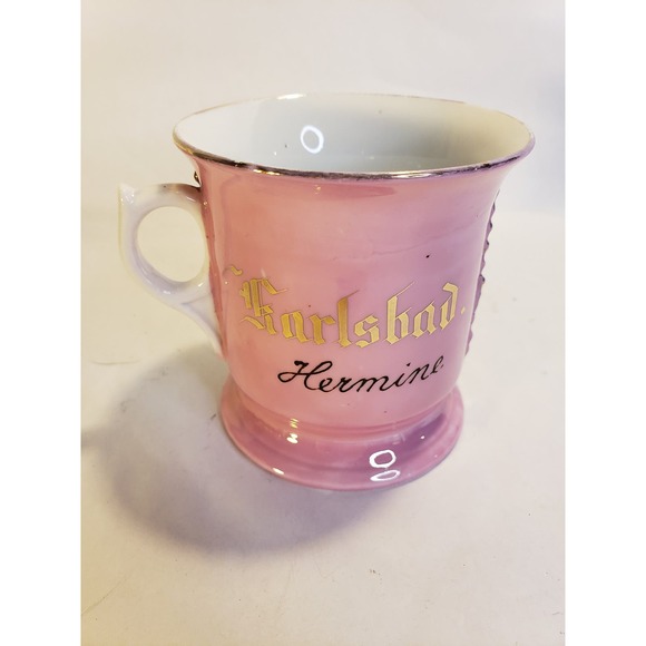 Karlsbad Cherub Lithophane Shaving Mug Pink Blue Gold - Picture 2 of 10